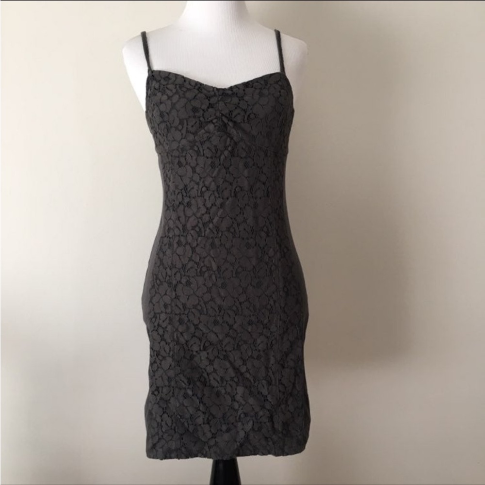 American eagle body con dress gray lace Size 6